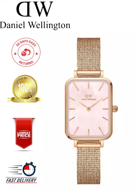 Montre Femme DANIEL WELLINGTON QUADRO MINI DAMES HORLOGE DW00100655 -Cadran rose