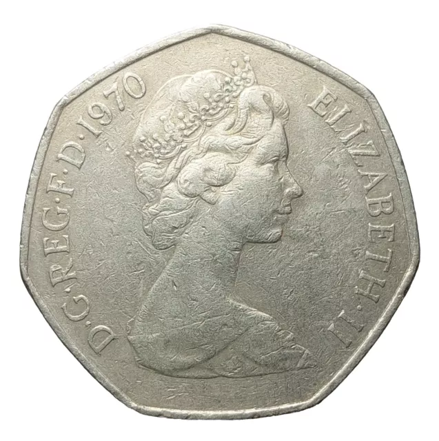 Great Britain 50 Pence 1970 Coin Elizabeth II W222