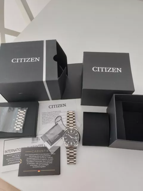 Citizen Tsuyosa Schwarz Silber Herren Uhr Armbanduhr NJ0150-81E Top Automatik 1a