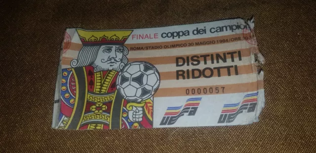 Roma Vs Liverpool  Finale Champions League  1984 Roma Rare Used Ticket