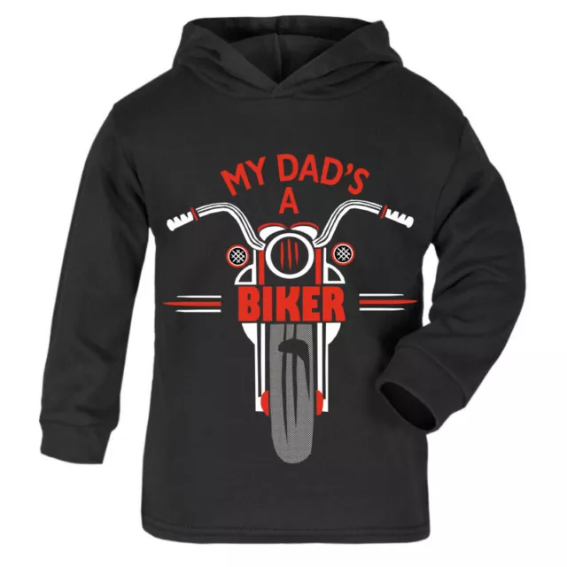 My Dad is a biker motorcycle toddler kids children black hoodie 6 months 6 years