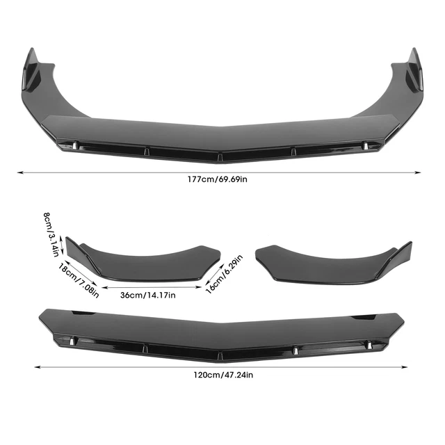 3-teiliger Universal-Frontstoßstangenlippenspoiler