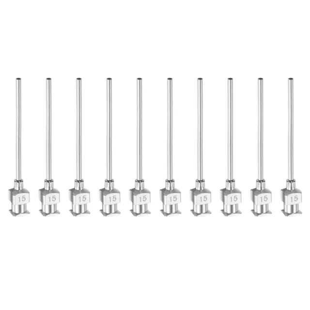 10pcs 15G Stainless Steel Dispensing Needles, 1 1/2" Glue Needle Tube Blunt Tip