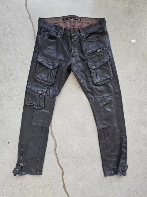 Ralph Lauren Black Label Waxed Cargo Jeans