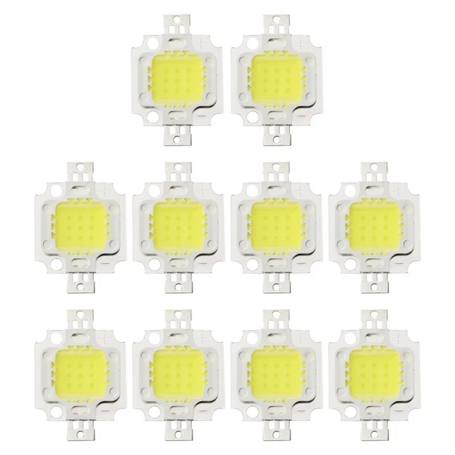 10 x lampadina chip LED alta 10 W luce lampada fai da te 750 Lm 6500K C7r1