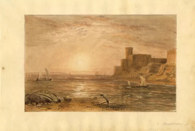 George Barret Junior OWS, Dunvegan Castle Sunset, Isle of Skye– 1827 watercolour 3