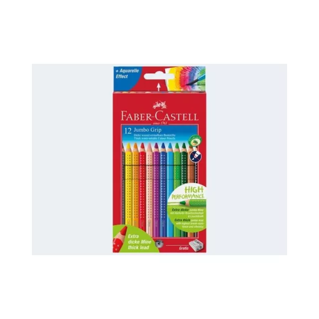 Faber-Castell Schreibwaren-341110912 12 Farbstifte Jumbo Grip NEU OVP