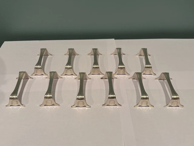 Lot De 8 Porte-couteaux Animaliers En Métal Argenté - L. 8 Cm - France