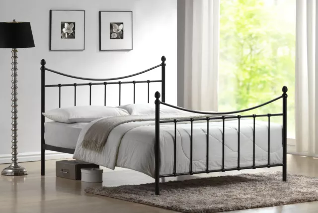 Alderley Metal Bed Frame | Black or Ivory | Small Double, Double and King size