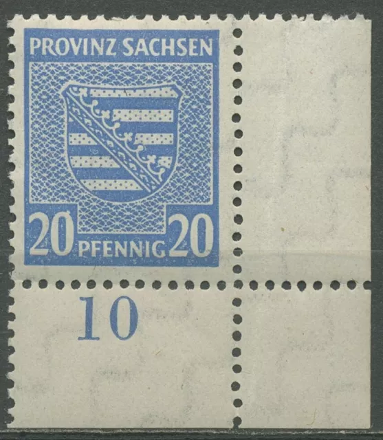 SBZ Provinz Sachsen 1945 Provinzwappen 81 X Ecke 4 postfrisch