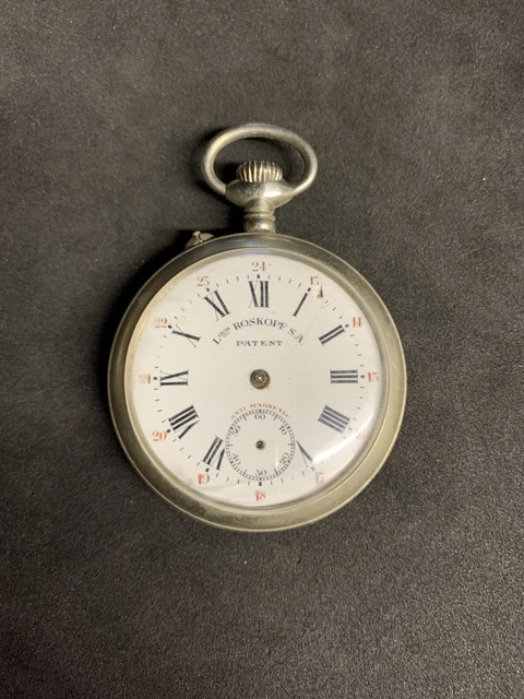 Montre Gousset Régulateur F E Roskopf Argentée - Remontoir Non Bloqué - Occasion