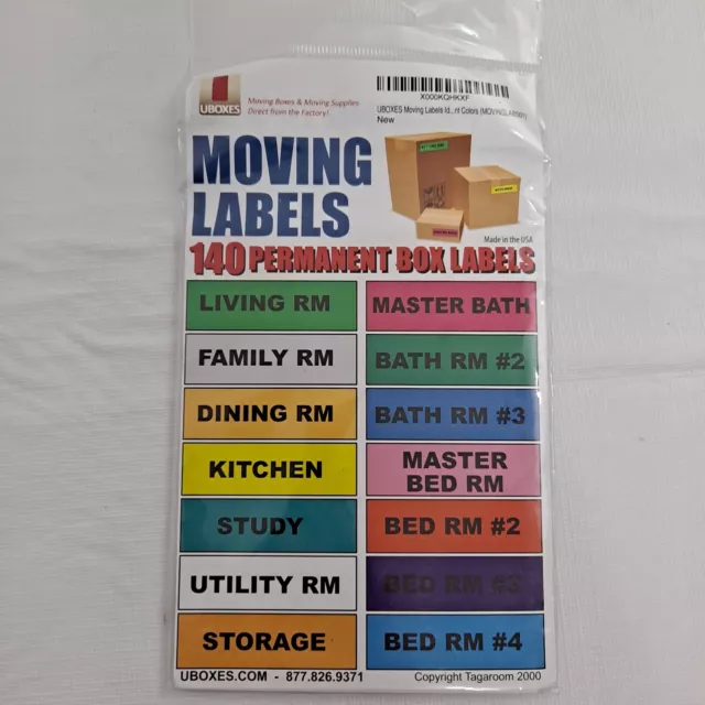 Moving Labels 140 Permanent Box Labels Color Coded Relocating