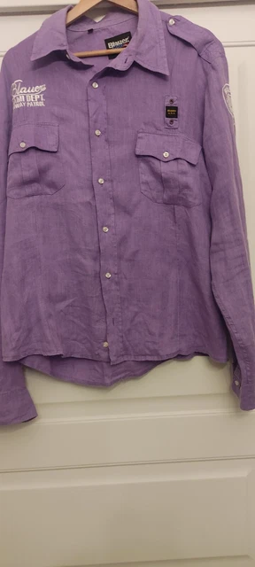 Blauer taglia L  camicia maniche lunghe uomo Miami Dept. Patrol Vintage.V1