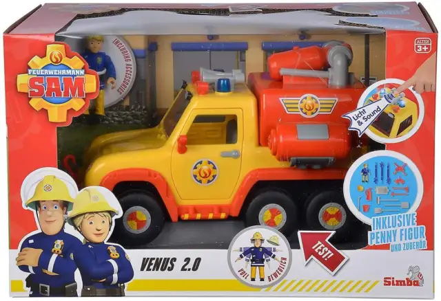 Simba Feuerwehrmann Sam Feuerwehrauto Venus 2.0 mit Figur und Funktionen