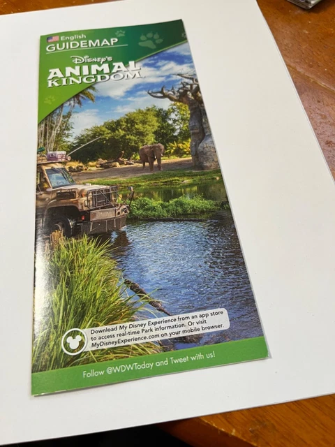 DISNEY ANIMAL KINGDOM Park Guidemap -Retro Kilimanjaro Safari $2.29