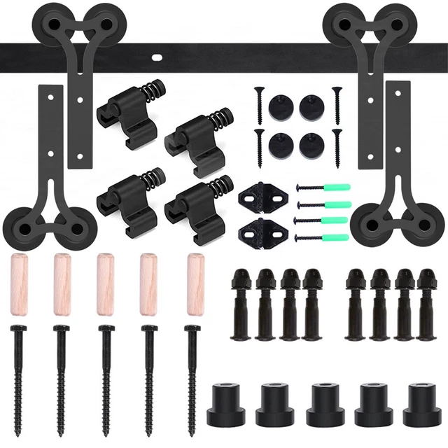 4~20FT Sliding Barn Door Hardware Track Kit for Single/Double/Bypass Y Roller