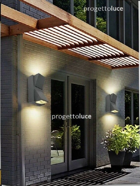 Lampada muro parete Applique LED per interni o esterni faretto doppia luce 10w