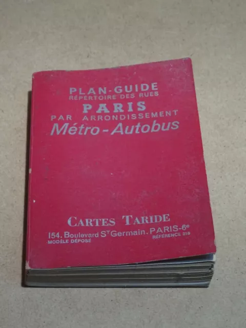 Ancien Plan Guide Répertoire des rues de Paris par arrondissement