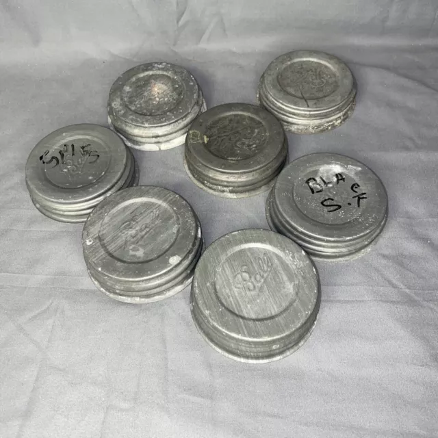 Ball Zinc Lids Mason Jar Regular Mouth Canning Porcelain Lined Antique Lot 7