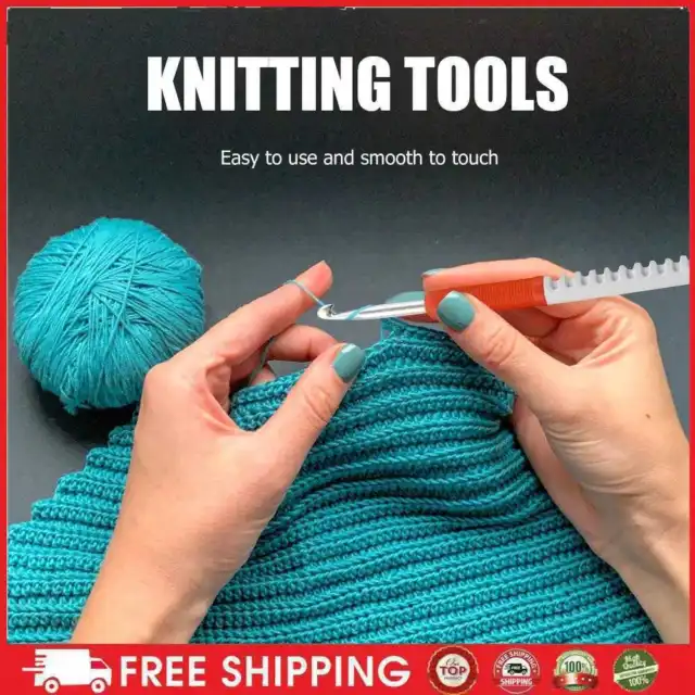 9pcs ABS Knitting Crochet Hooks Double Color Plastic Handle Sweater Needles Set
