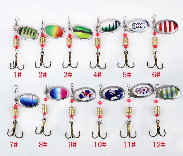 30pcs 6cm/2.5g Trout Spoon Metal Fishing Lure Spinner Baits Bass Tackle Colorful