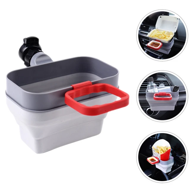 Blueshyhall Supporto Per Patatine Fritte E Salsa Da Auto: Organizer Portabevande E Snack In PP, 2 Pezzi, Nero, Comodo Per Viaggi - 5