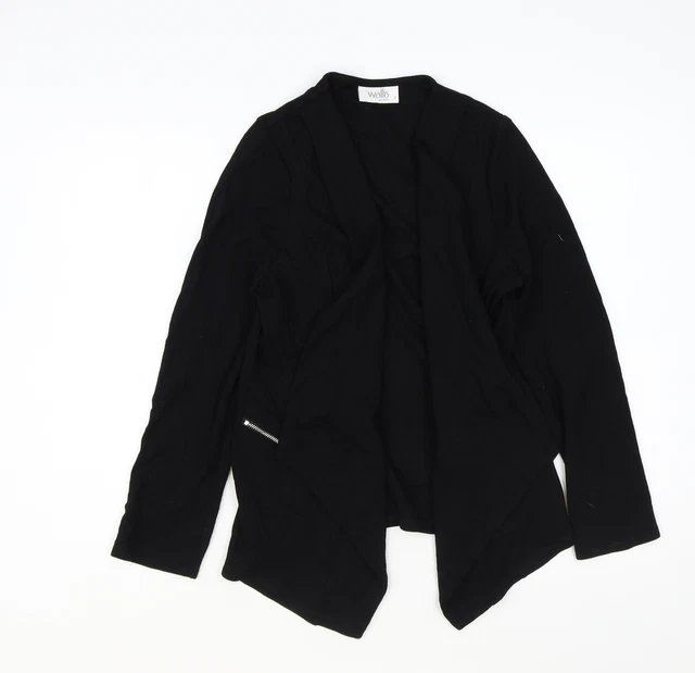 Maglione cardigan da donna nero scollo a V viscosa taglia S