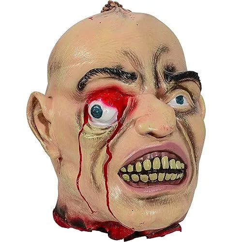 Halloween Zombie Head, Scary Hanging Severed Bloody Head Life-Size Bloody Lat...