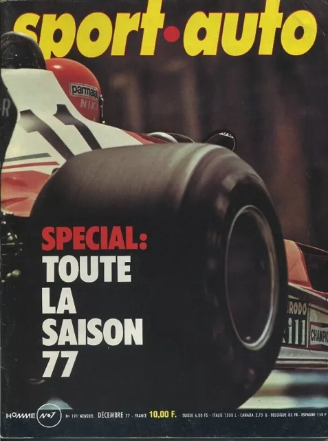 SPORT AUTO n°191 12/1977 BILAN F1 TOUR DE CORSE CEVENNES avec encart & poster
