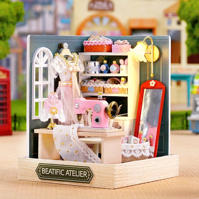 DIY SMALL HOUSE Kit With Furniture Creative Room Wooden Doll House for