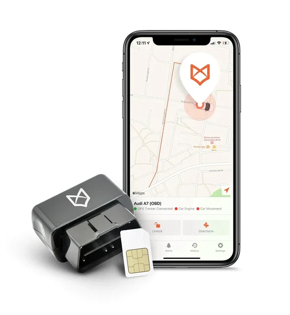 TrackingFox GPS Fahrzeug Tracker Gerät, Echtzeit Auto Tracker mit Telefon App