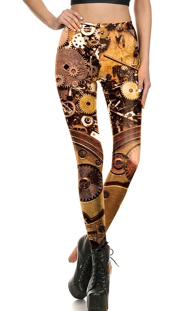 Legging Gambe Meccanico Con Ingranaggi steampunk