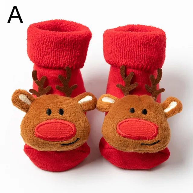 Pantofole antiscivolo bambini bambina ragazzi bambini calze natalizie scarpe inverno calde 3