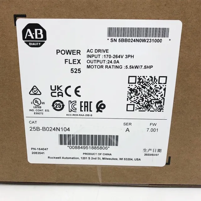 25B-B024N104 PowerFlex 525 5.5kW (7.5Hp) AC Drive 25BB024N104