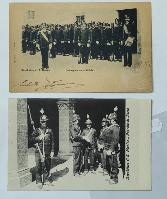 Repubblica Di San Marino-Milizie Guardia-Lotto 2 Cartoline-C11-160