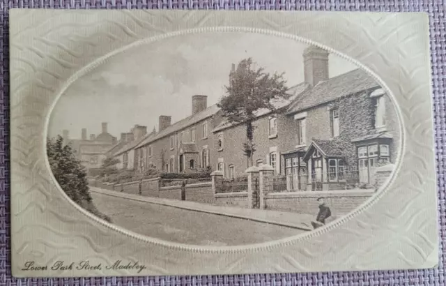 Lower Park Street Madeley Shropshire Embossed Postcard