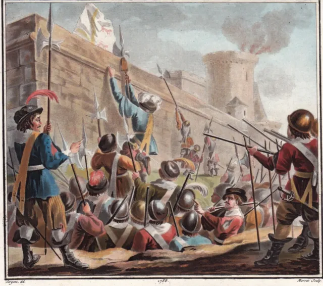 18th Engraving Boulogne sur Mer Blaise De Monluc Siege of Boulogne 1788