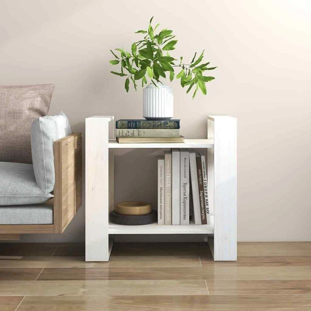 Cassapanca halden bianco 91x48x47 cm in legno massello di