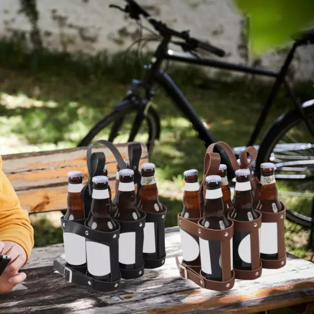 Porte-bouteille de bière en cuir pour vélo, pour pique-nique, randonnée,