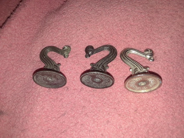 Vintage Freeman Cast Iron Hooks Knobs Coat Wall Hanger ? (3) screw onto bolt