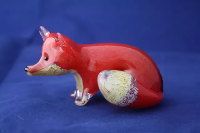 Langham Glass Hand-Made Crystal Small Fox Stalking - Brand New / Boxed