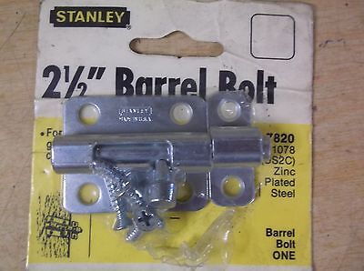NEW Stanley 75-7820 2-1/2" Barrel Bolt, Zinc Plated Steel  *FREE SHIPPING*