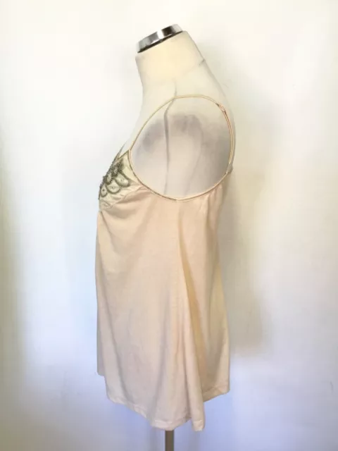 Biba Pale Peach Beaded Camisole Top Size 12 3