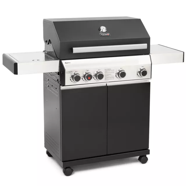 BBQ-Toro Premium Edelstahl Gasgrill 4+1+1 - 4 Brenner mit Seitenbrenner und  Backburner