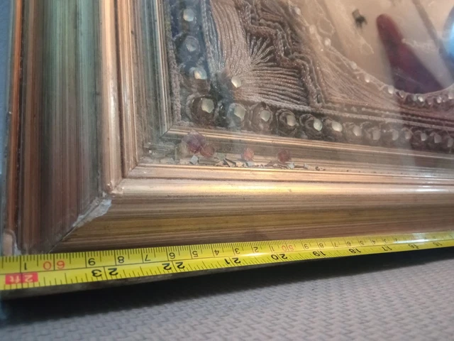 Antigue Burmese Kalaga Tapestry Framed 12