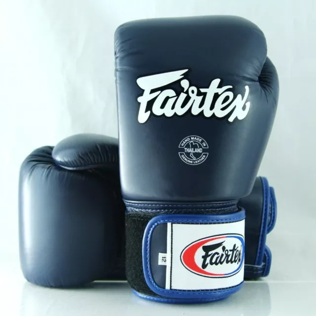 FAIRTEX MUAY THAI BOXING GLOVES BLUE COLOR BGV1 TIGHT FIT MMA SPARRING 6 - 18 oz