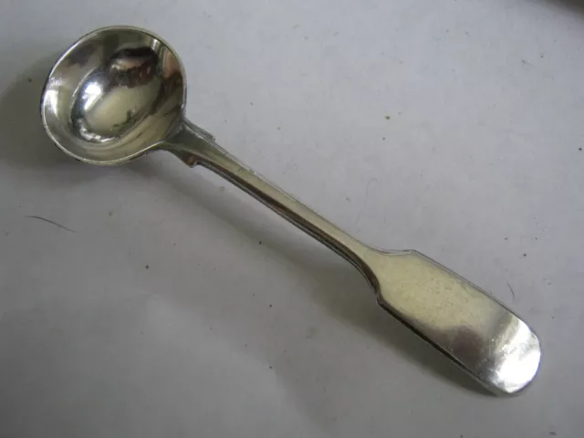 WH&S BP William Hutton & Sons 1870-1893 Mustard Spoon 3 3/4" Fiddle Back NO PITS