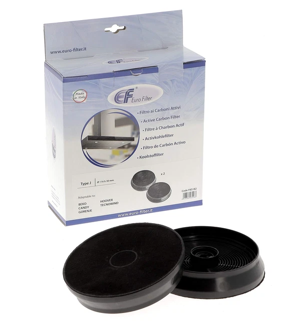 Filtro carbone come Respekta MIZ2050 146mmØ per cappe aspiranti 2pz