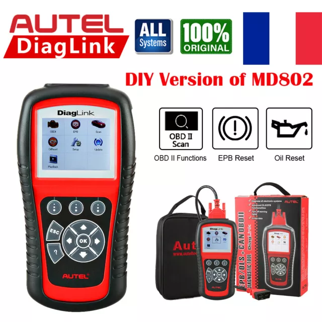 Autel Diaglink OBDII Diagnostic Auto Scanner diagnostique Multimarque as MD802