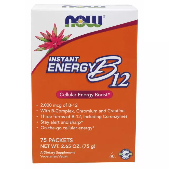 Now Foods Vitamine B12 Instantané Énergie 75 Lot Nerveux Système Santé B Complex